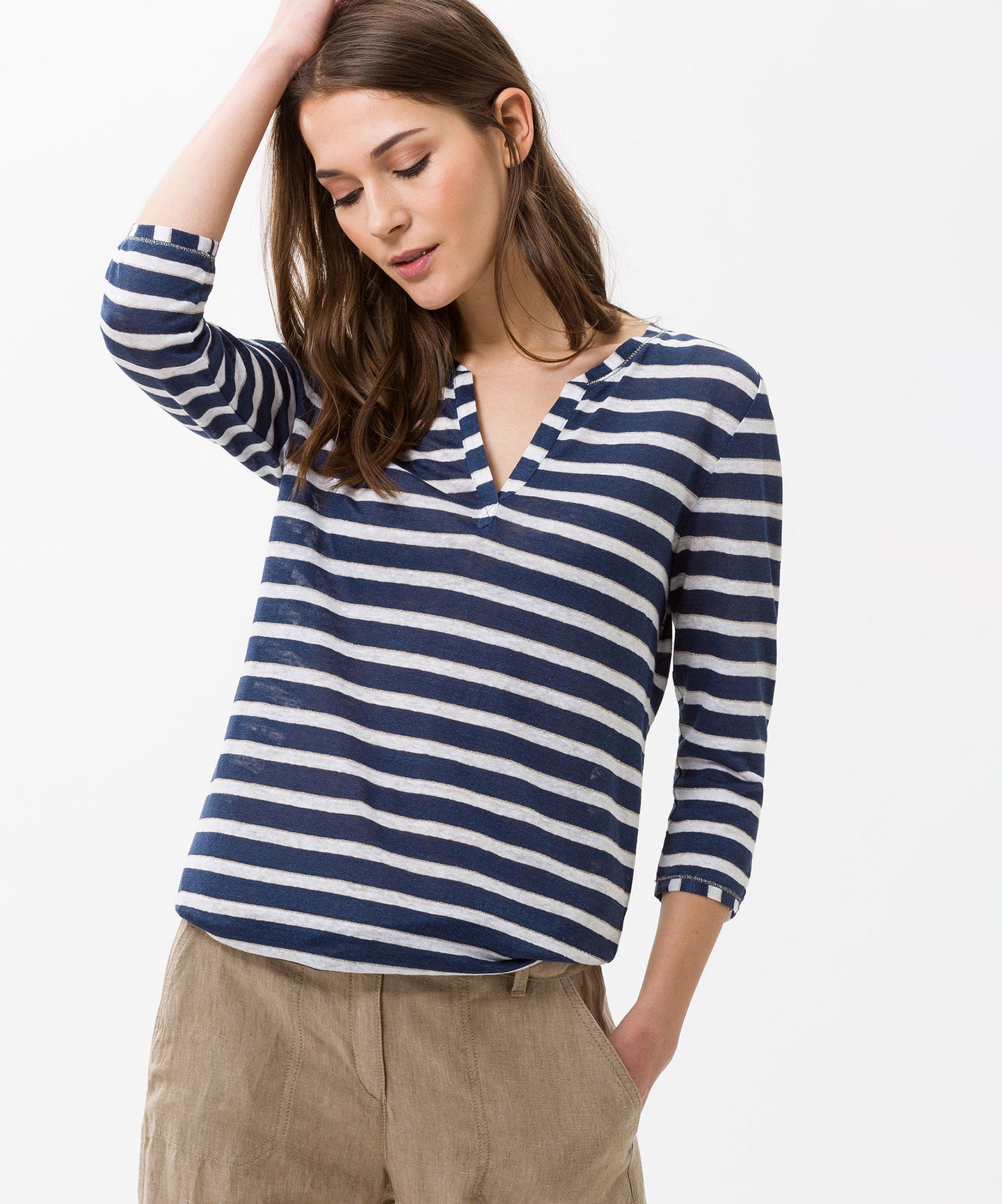 Claire 3/4 Sleeve Linen Blend Shirt
